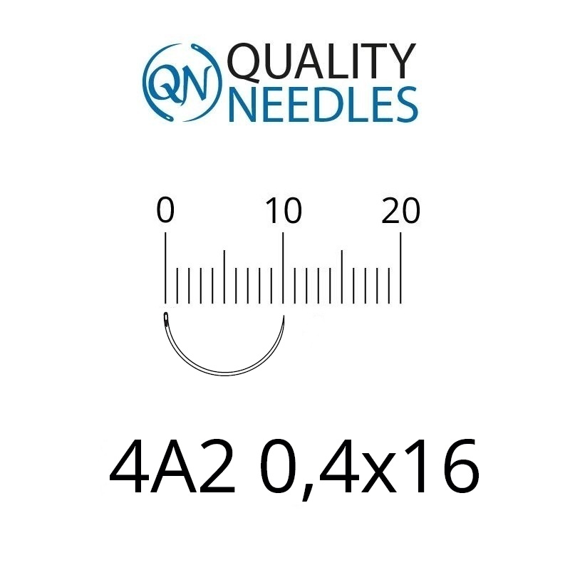 Голки хірургічні колючі, 4/8 окружності, звичайне вушко, розмір 0,4х16 мм, 10 шт
